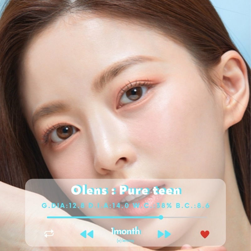 (รายเดือน) OLens Pureteen-Choco/Brown คอนแทคเลนส์แท้ เนียนละมุนเหมาะทุกวัย มีสายตาปกติ/ค่าสายตา