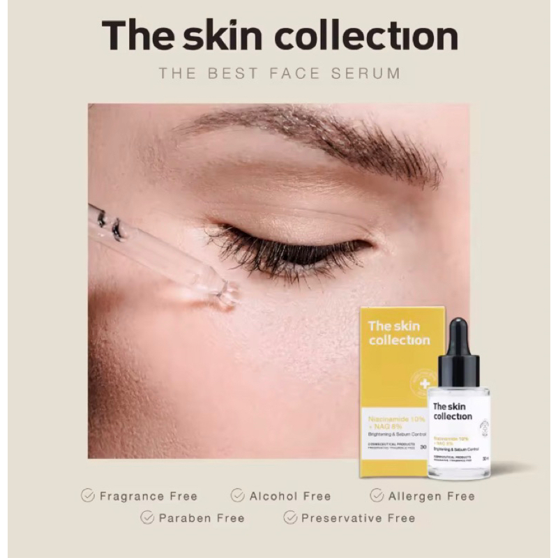 เหลือง[พร้อมส่ง] เซรั่มเผยผิวที่ดูใส The Skin Collection Serum Niacinamide10%ขนาด 30ml