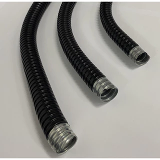 ท่ออ่อนกันน้ำ ท่อร้อยสายไฟ กันน้ำ สีดำ ขนาด 1-1/4" , 1-1/2" , 2" (ขายเมตร) flex flexible conduit w/p ท่ออ่อนเหล็กกันน้ำ