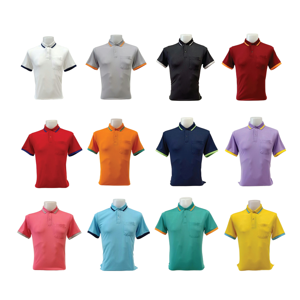 Poligan S(โพลิแกน เอส)เสื้อโปโล มีกระเป๋าเสื้อ POLIGAN S Lite รหัสสินค้า PS013 เสื้อโปโลชาย มี 12 สี ขนาด S - 3XL