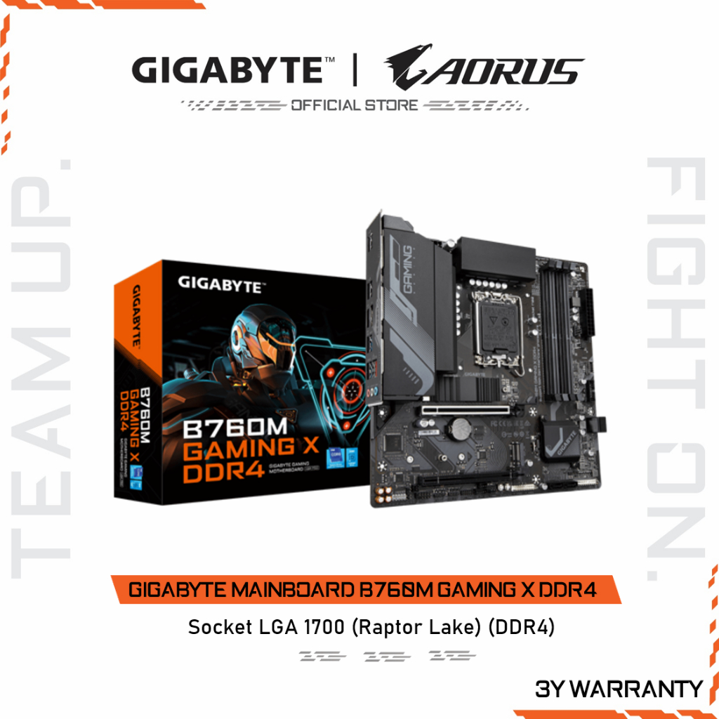 GIGABYTE MAINBOARD B760M GAMING X DDR4 เมนบอร์ด B760M GAMING X DDR4-1.0