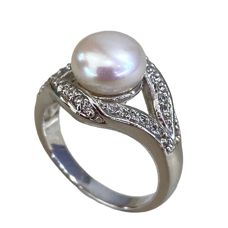 Krabi andaman pearl แหวนไข่มุกเอดิสัน สีขาว