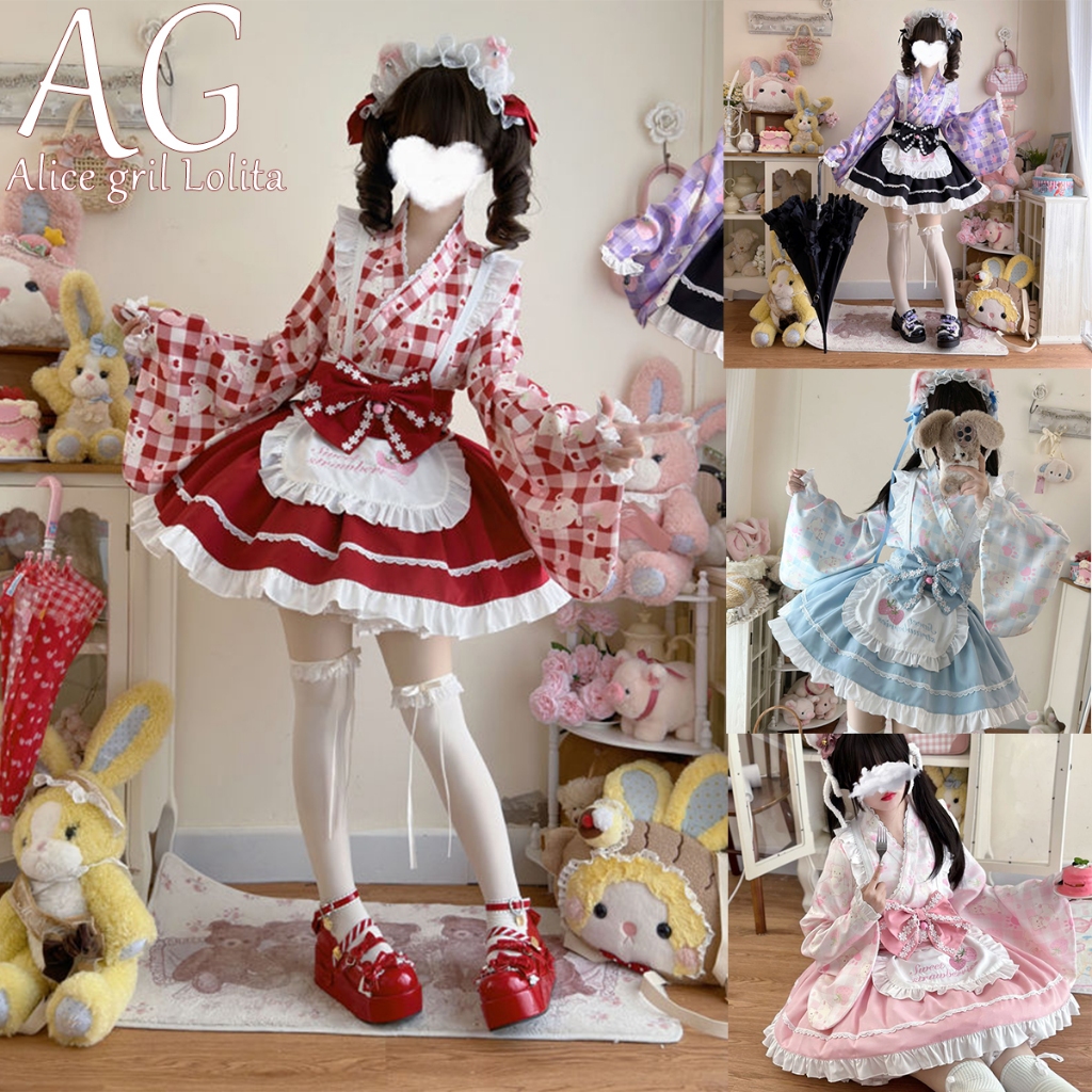 Alice Original Design โลลิต้า Lolita Dress Set สไตล์ญี่ปุ่น โลลิต้า การออกแบบเสื้อผ้า Lolita Cosplay คุณภาพสูง พร้อมส่ง