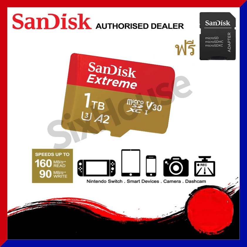 SD Extreme micro 1TB 190MB/s R, 130MB/s (SDSQXAV-1T00-GN6MN) การ์ดหน่วยความจำ การ์ดหน่วยความจำของแท้ การ์ดหน่วยความจำกล้