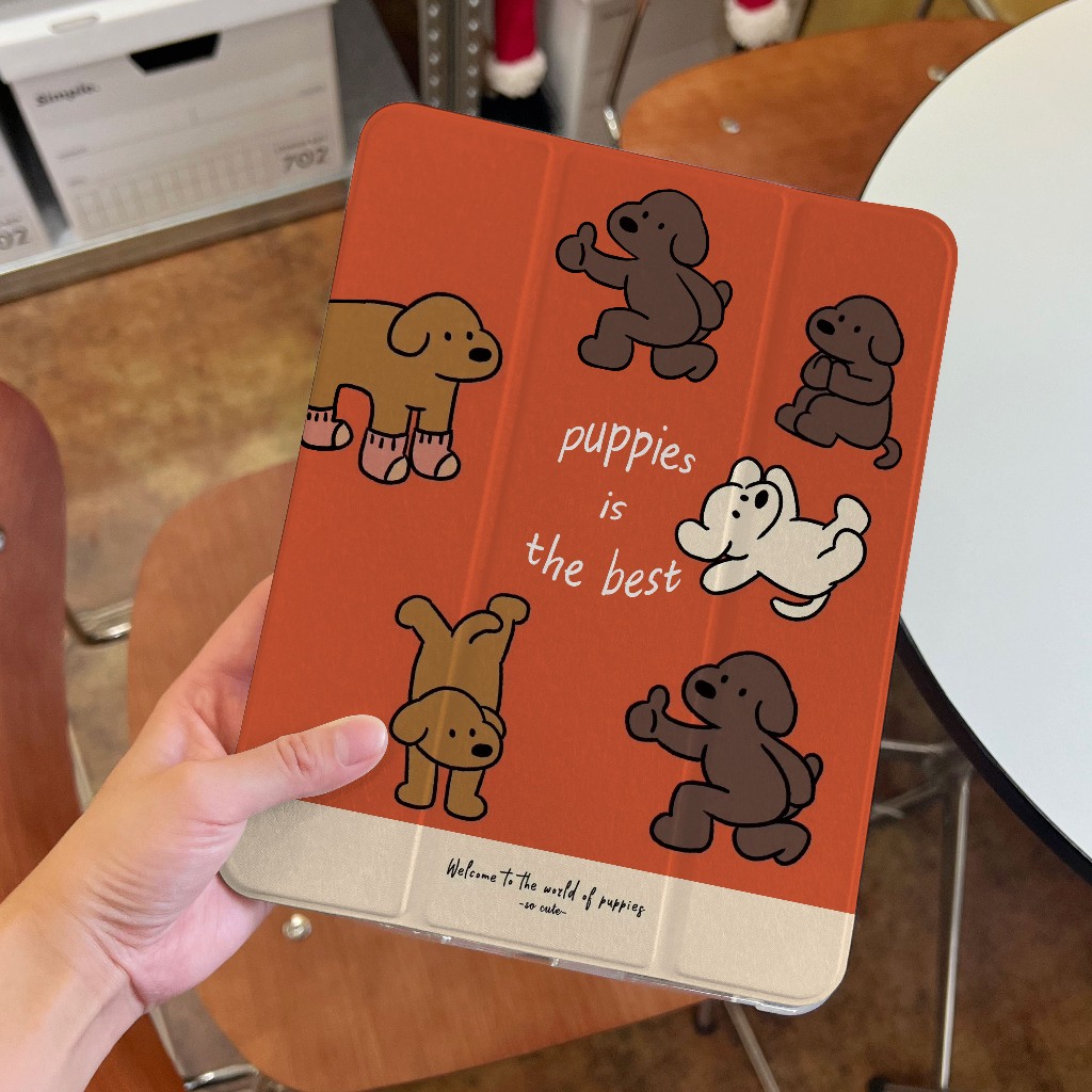 พร้อมส่ง เคสป้องกัน ไอเเพด Gen9 10.2 สีส้ม เคสiPad PUPPY BEST Pro11 air5 Gen8 Air4 Air6 11