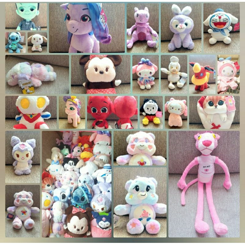 ตุ๊กตาจากตู้คีบในห้าง ตุ๊กตาน่ารักคีบเอง ของใหม่มือ1 ซานริโอ้ sanrio kitty doraemon carebear pinkpanther ultraman trolls
