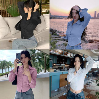 เสื้อเชิ๊ตเข้ารูปผ้าไหมอิตาลีแขนยาวกระดุมหน้ากระเป๋าหน้า (E23,E43) A2998