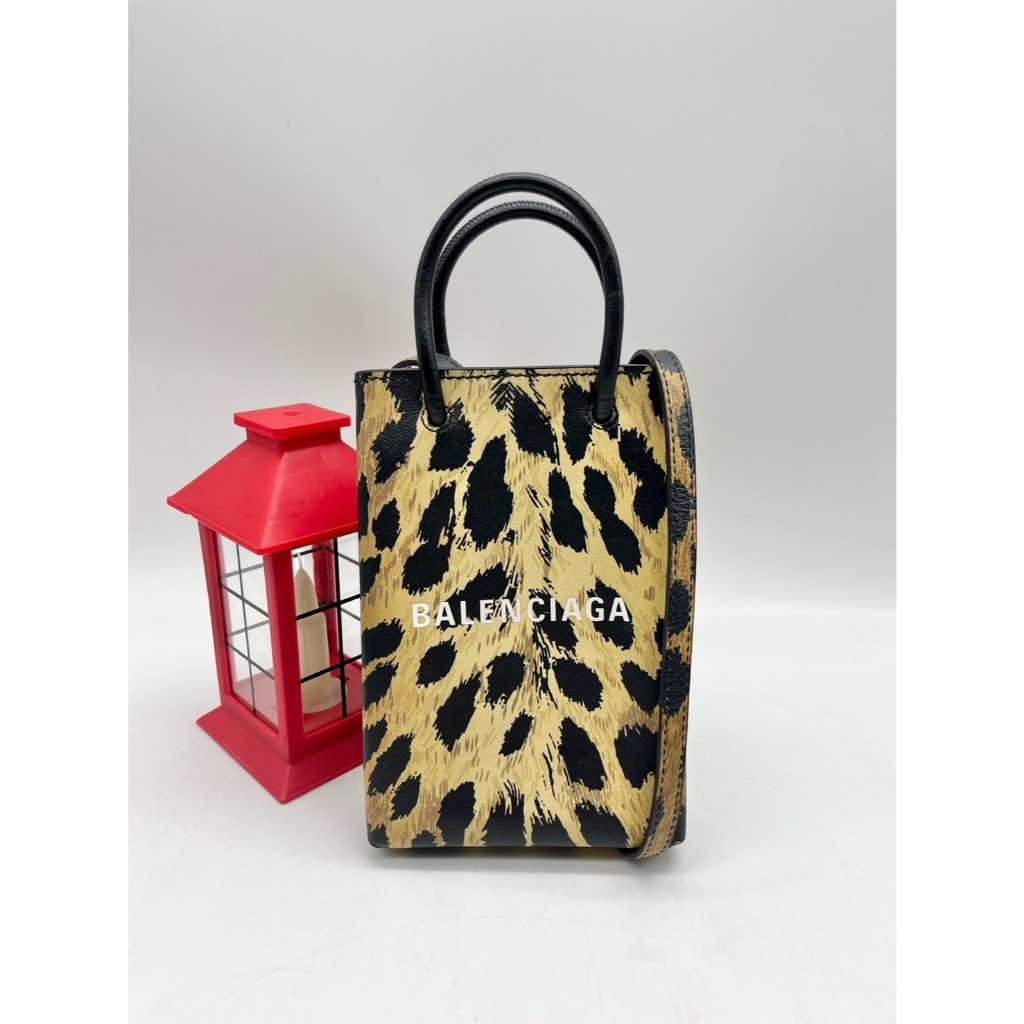 Used Balenciaga Phone bag Leopard