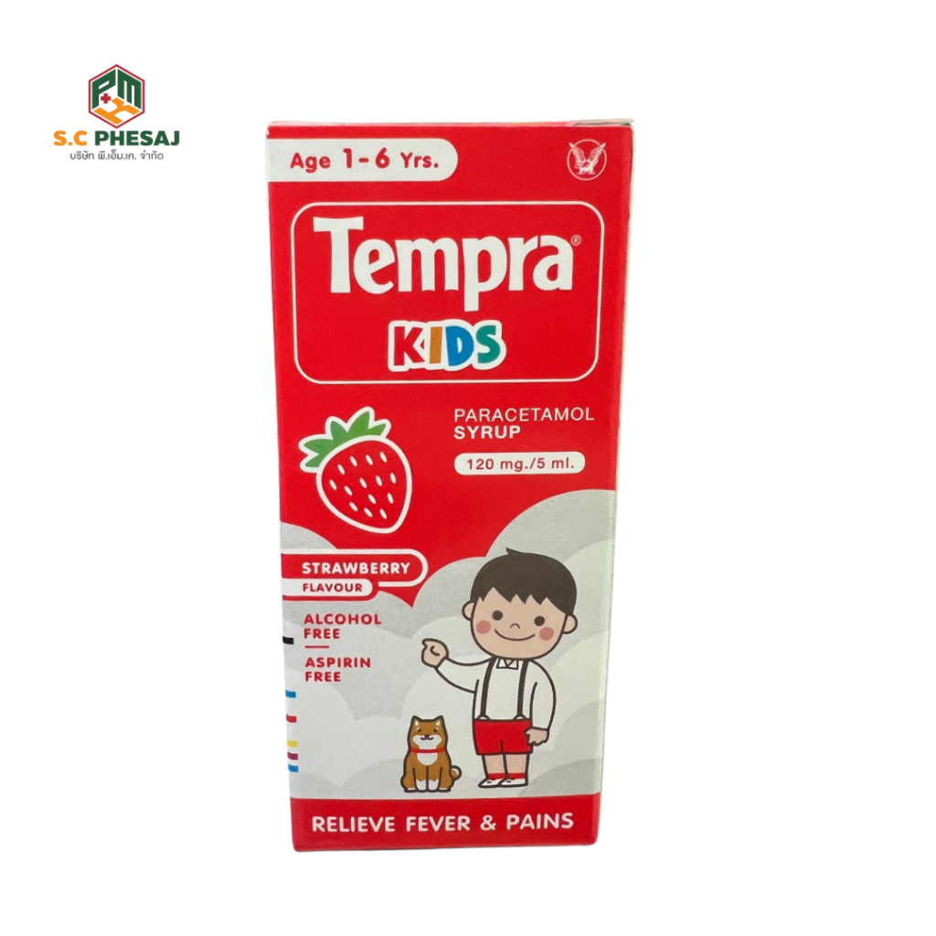 Tempra Kids เทมปร้า ยาน้ำบรรเทาปวด ลดไข้ สำหรับเด็ก 1-6 ปี