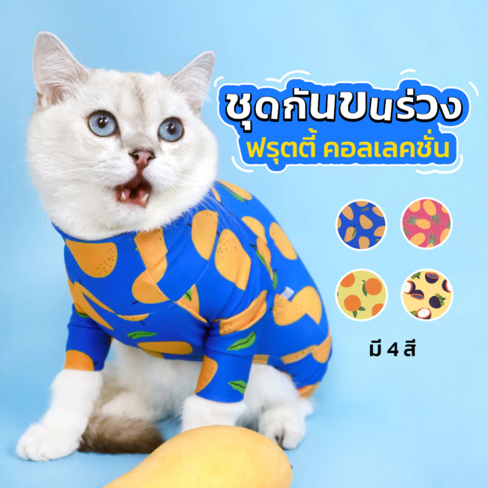 [สินค้าราคาพิเศษ] ชุดกันขนร่วง ลายผลไม้ มะม่วง ส้ม สัปปะรด มังคุด Clawset Fruity Collection