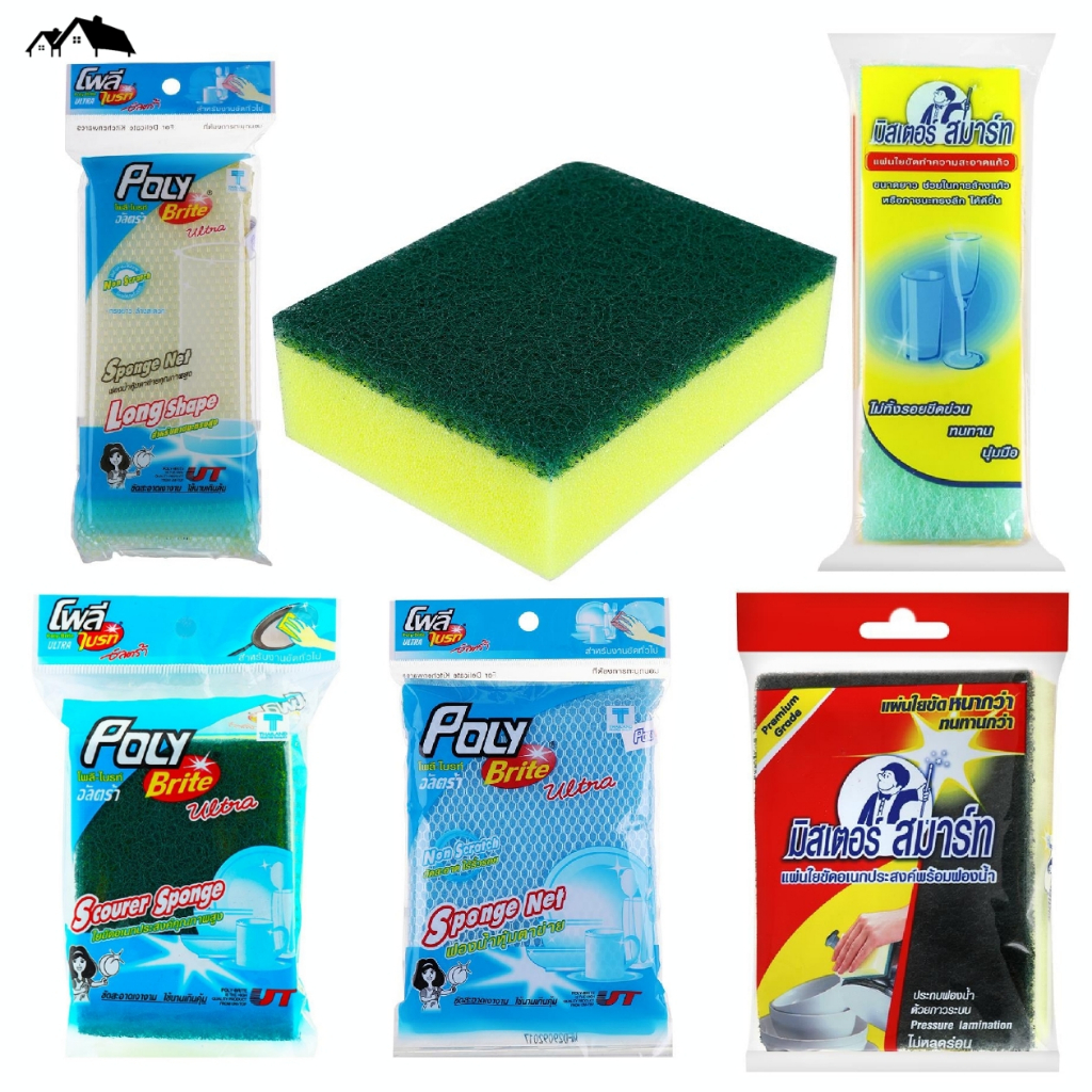 ฟองน้ำหุ้มตาข่าย ฟองน้ำพร้อมใยขัด POLY-BRITE (TL)