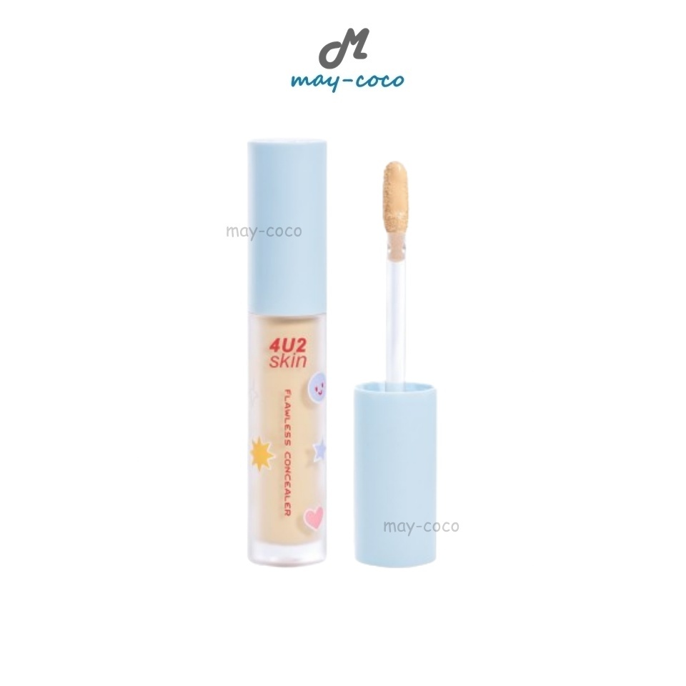 ถูก/แท้/มีไลฟ์ คอนซีลเลอร์ 4U2 Skin Flawless Concealer เนื้อลิควิด ปกปิด จุดด่างดำ รอยสิว รอยแดง ผิว