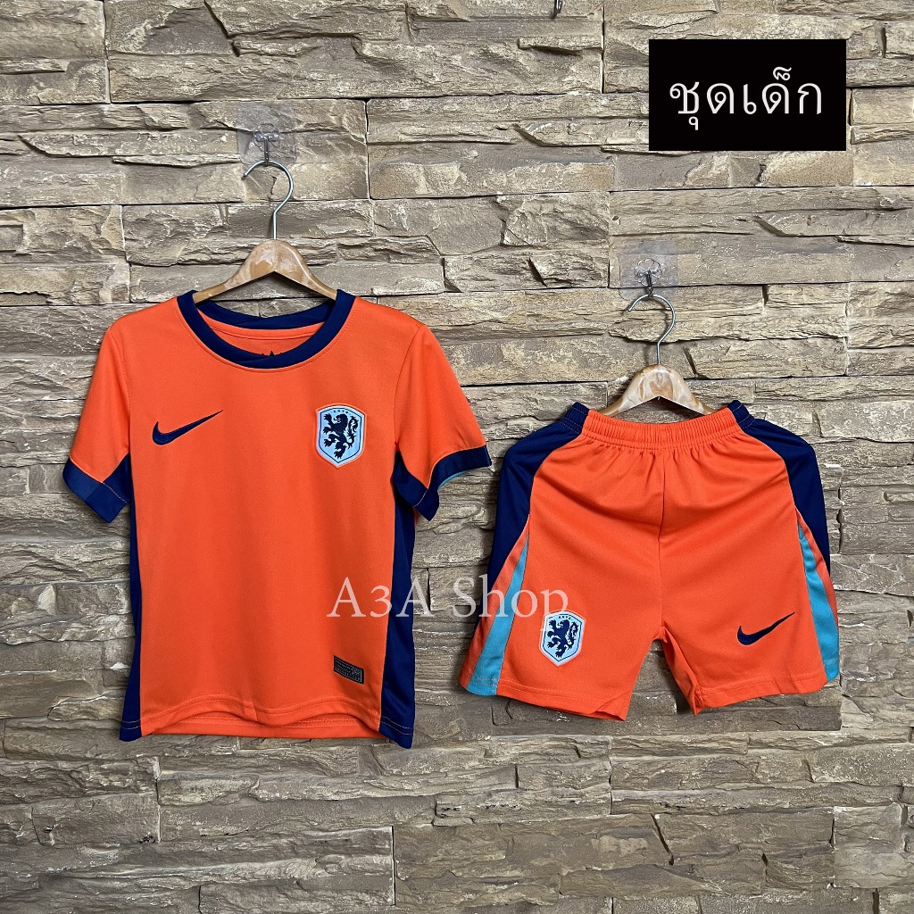 ชุดฟุตบอลเด็ก ทีมเนเธอร์แลน สีส้ม2024/2025 ใหม่ล่าสุดเนื้อผ้า เกรดแฟนบอล AAA
