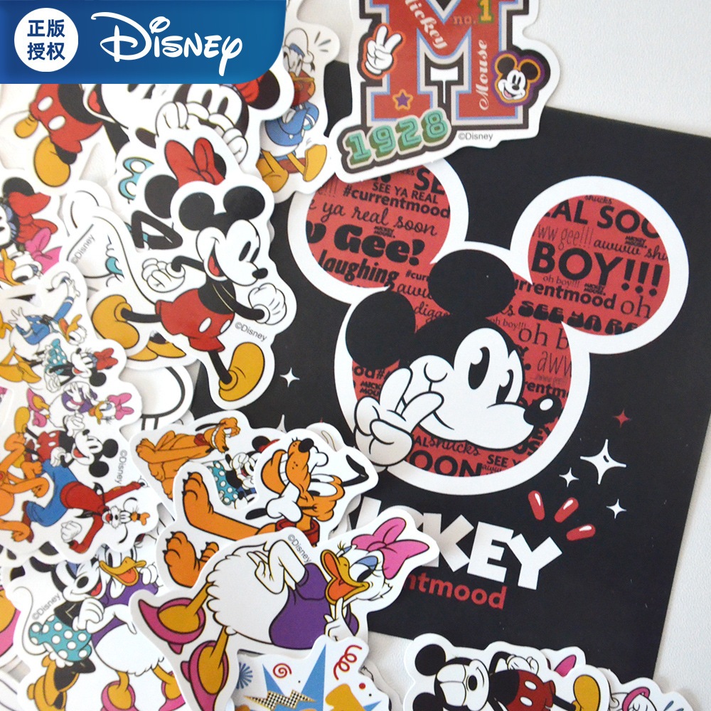 💥พร้อมส่ง💥ของแท้ Disney Mickey Classic vintage pooh donald duck มิกกี้ 100แผ่น กันน้ำ สติ๊กเกอร์