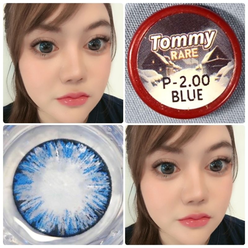 คอนแทคเลนส์ มี อย.ไทย รุ่น Tommy/Shimmer สีฟ้า/Blue มีสายตา (0.00)-(-7.00) รายเดือน