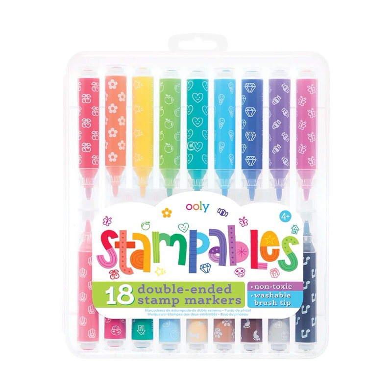 สีเมจิกเด็กปลอดสารพิษ Stampables มีตัวปั๊มทุกแท่ง 18สี 18ลาย นำเข้าจากอเมริกา พร้อมส่ง