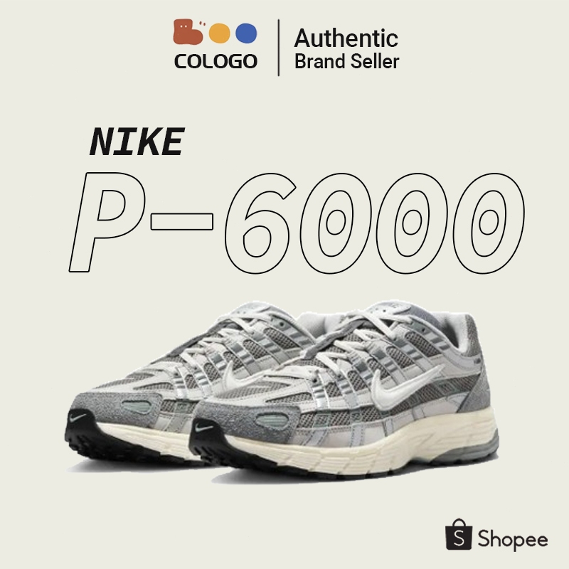 Nike P-6000 FN7509-029 Nike รองเท้าวิ่งชายและหญิง Flat Pewter Light Iron Ore 💯