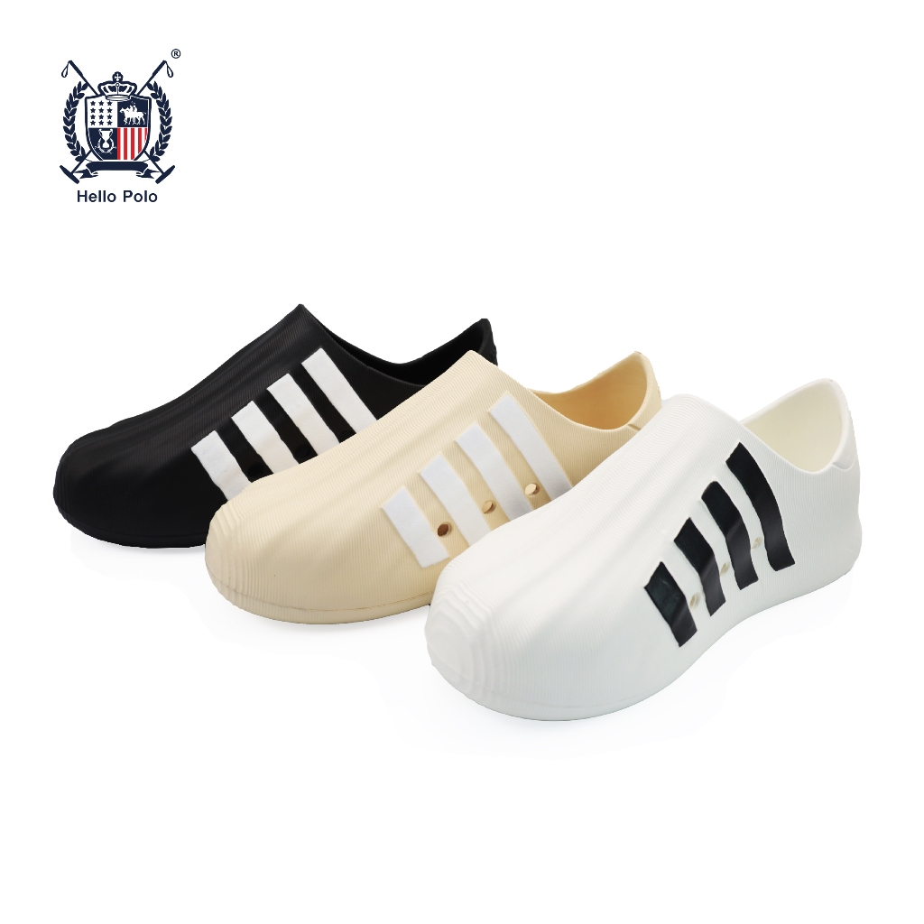 Hello Polo รองเท้าสลิปออนแบบ Unisex รองเท้าแตะลายแถบรุ่น HP8026 กันน้ำพื้นนิ่ม ใส่สบาย