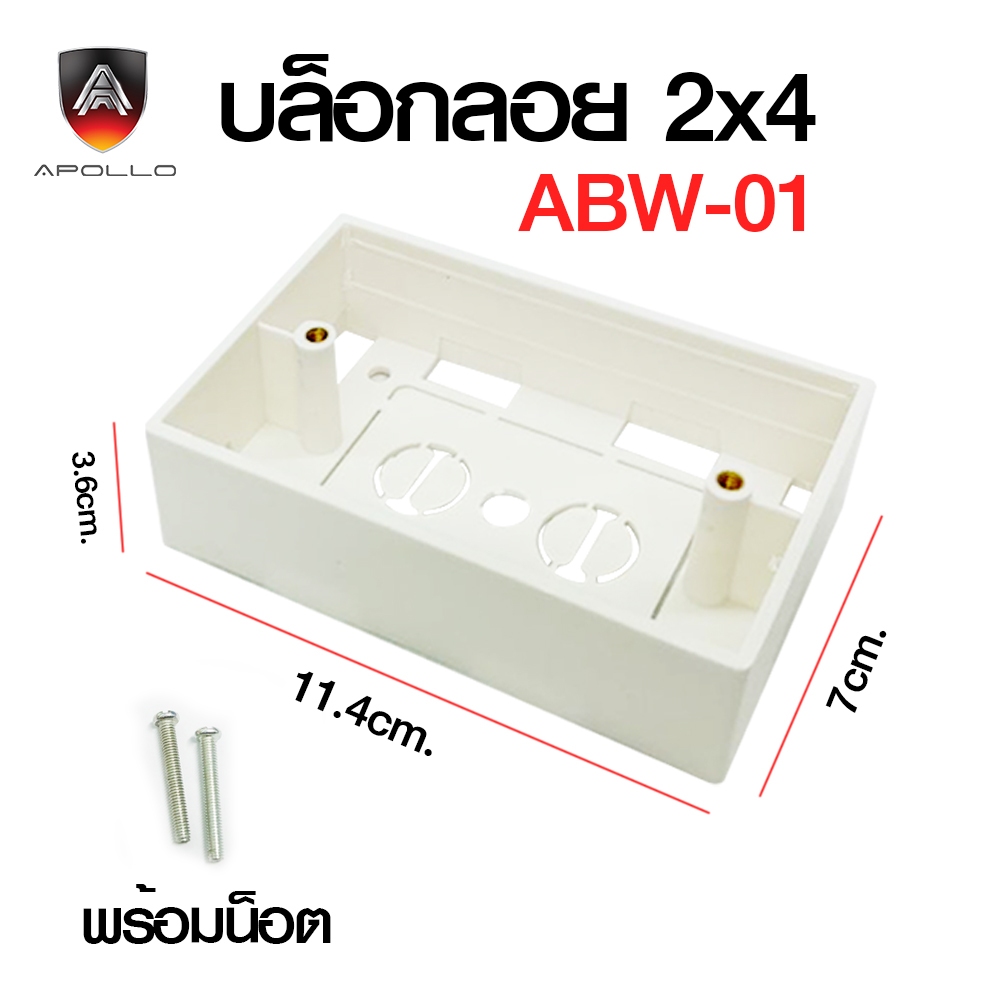 Apollo บล็อกลอย 2x4 หน้ากากแลน RJ45 Outlet แจ็คแลนตัวเมีย CAT5E CAT6