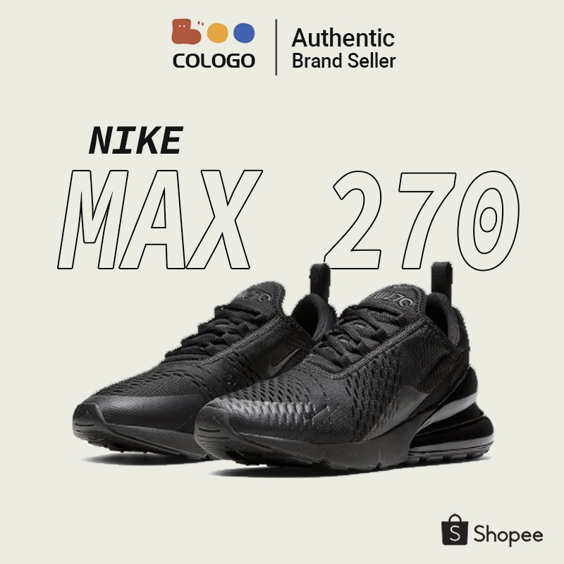 Nike Air Max 270 AH8050-005 Nike รองเท้าวิ่งผู้ชาย Triple Black 💯