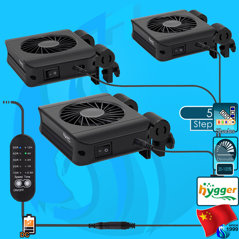 Hygger Cooling Fan 1/2/3 ใบพัด HG-051 พัดลมตู้ปลา Aquarium Fan พัดลม DC Fan