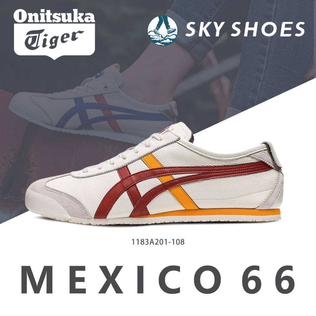 ของแท้ 100% Onitsuka tiger MEXICO 66 รองเท้าผ้าใบ 1183A201-108