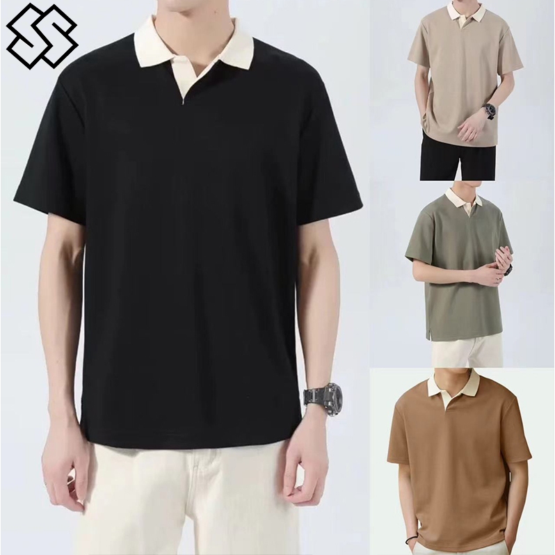 พร้อมส่ง COD เสื้อโปโลเกาหลีชาย แขนสั้น สวมใส่สบาย เข้ากับทุกการแต่งกาย แฟชั่นฤดูร้อน สําหรับผู้ชาย