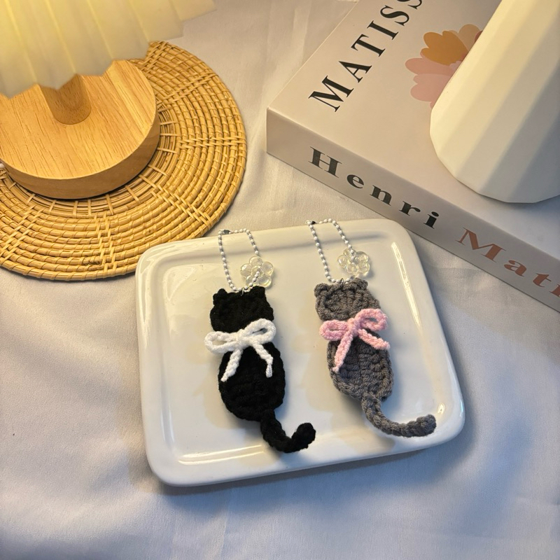cat keychain | พวงกุญแจน้องแมวผูกโบว์น่ารัก ของขวัญปัจฉิม ของขวัญวันเกิด