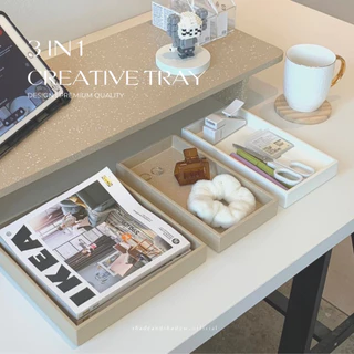 ถาดไม้จัดระเบียบ วางพร็อพถ่ายรูป prop tray ใส่น้ำหอม เครื่องสำอาง เครื่องเขียน ถาดเสริ์ฟ minimal