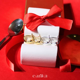 earika.earrings - tobacco hoop ต่างหูห่วงคล้ายหยดน้ำ ก้านเงินแท้ชุบทองคำขาว เหมาะสำหรับคนแพ้ง่าย