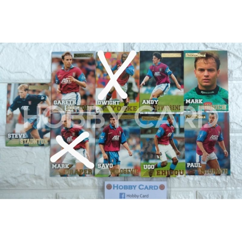 Merlin Premier Gold 1996 Aston Villa 7 ใบ แอสตันวิลล่า Dwight Yorke การ์ดฟุตบอลยุค 90 Merlin 96 socc