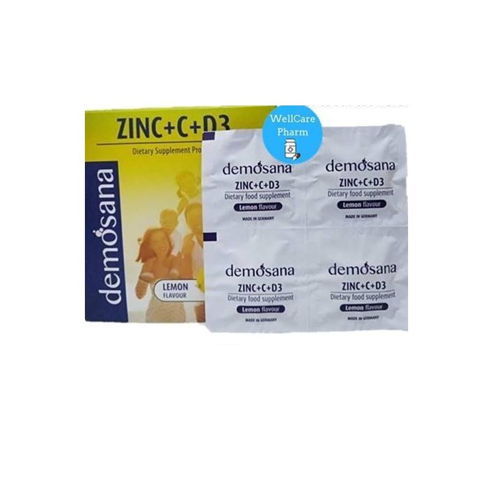 Demosana Zinc +C+D3 เม็ดอมดีโมซานา ซิงค์  กลิ่นเลมอน