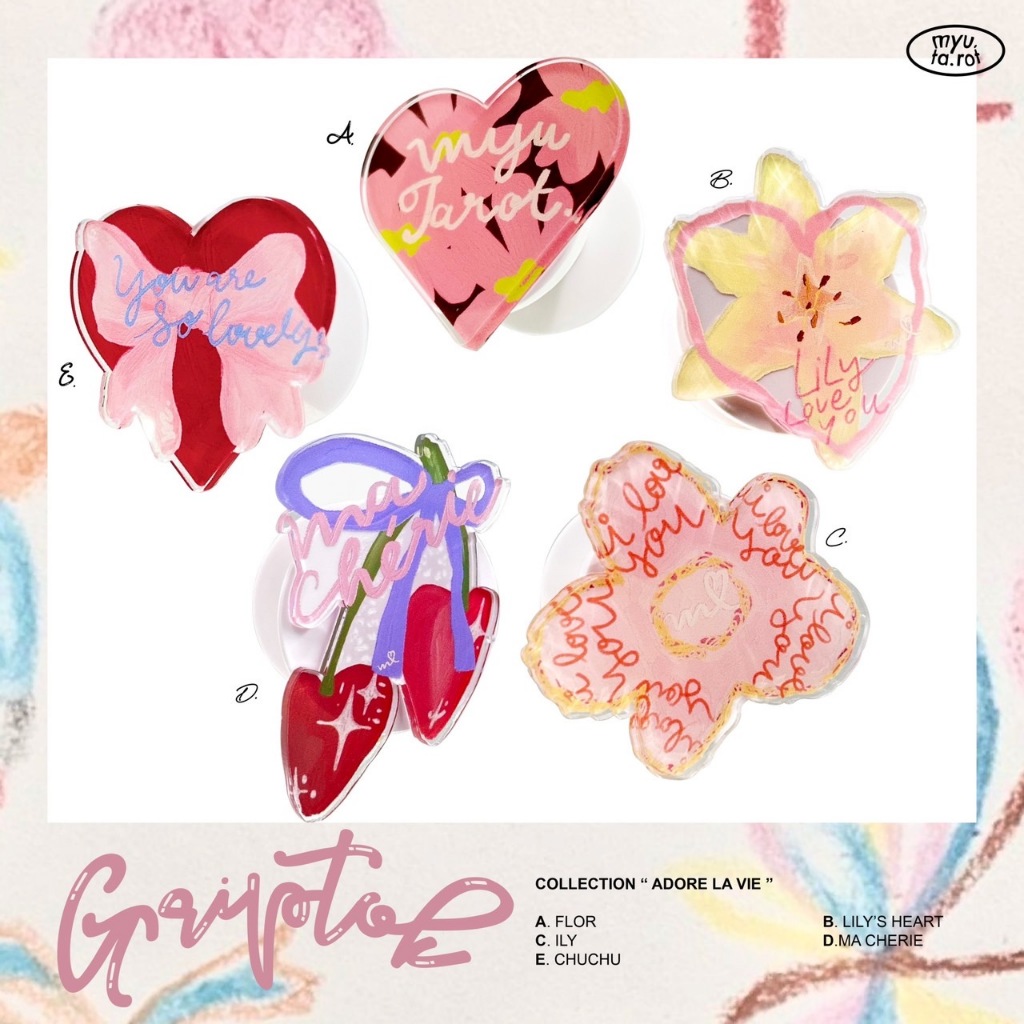 griptok กริ๊ปต็อก ที่ติดหลังมือถือ myutarot - j'adore la vie