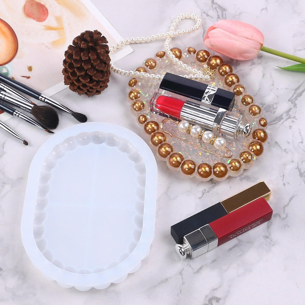 【พร้อมส่งจากไทย 】🍵แม่พิมพ์จานรองแก้วมีขอบน่ารัก แผ่นรองแก้ว ที่วางแก้วน้ำ Resin mold - รูปที่ 4