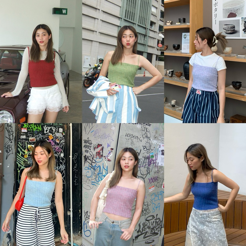 cutie.colors Karen cami เสื้อสายเดี่ยวไหมพรม