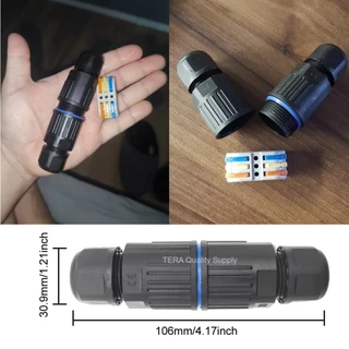 ขั้วต่อสายไฟกันน้ำ คอนเนคเตอร์กันน้ำ ข้อต่อกันน้ำ IP68 outdoor 2P 3P Waterproof Connector กันฝน กันแดด ติดตั้งภายนอก