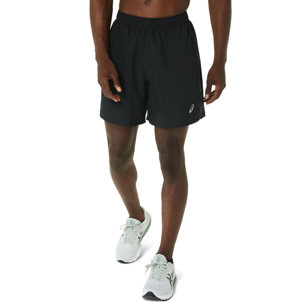 ASICS : ICON SHORT MEN RUNNING ผู้ชาย กางเกงขาสั้น ของแท้ PERFORMANCE BLACK/CARRIER GREY