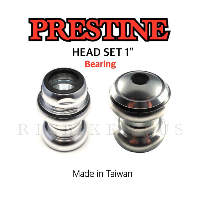 ถ้วยคอจักรยาน PRESTINE 1" ลูกปืนแบริ่งพร้อมสตาร์นัท วัสดุอลู Made in Taiwan (มีสีเงินสีเดียว)