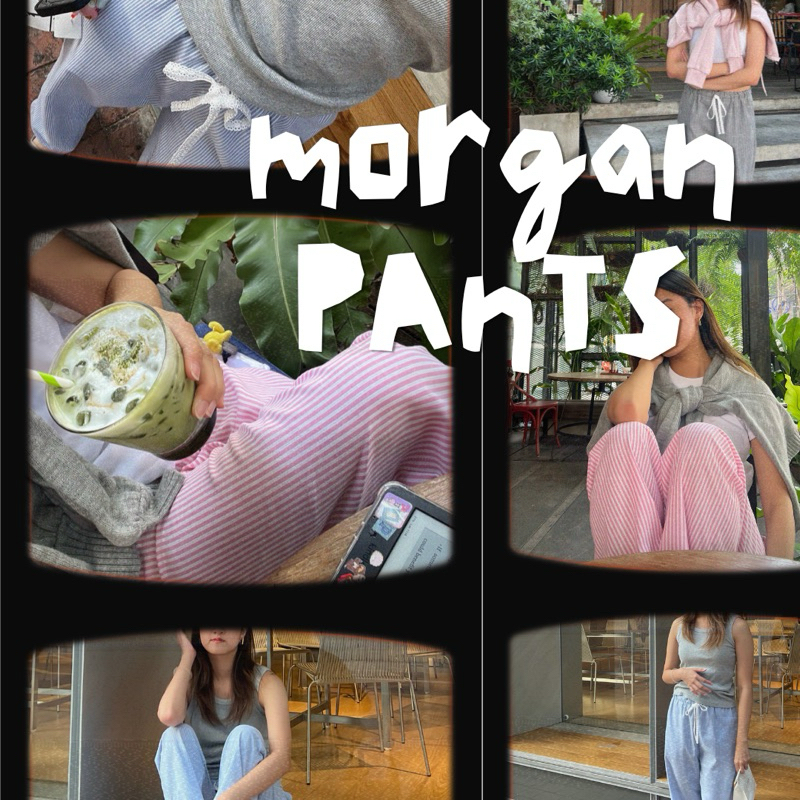 morgan pants กางเกงขายาวลายตรง พร้อมส่งนะคะ