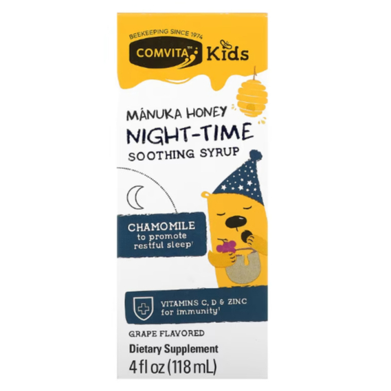 Comvita 【NIGHT-TIME】KIDS SOOTHING SYRUP WITH UMF 10+ MANUKA HONEY &amp; Chamomile 118ml