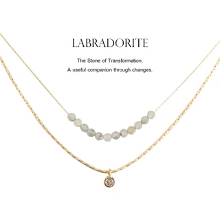 POWER STONE DOUBLE-LAYERED NECKLACE