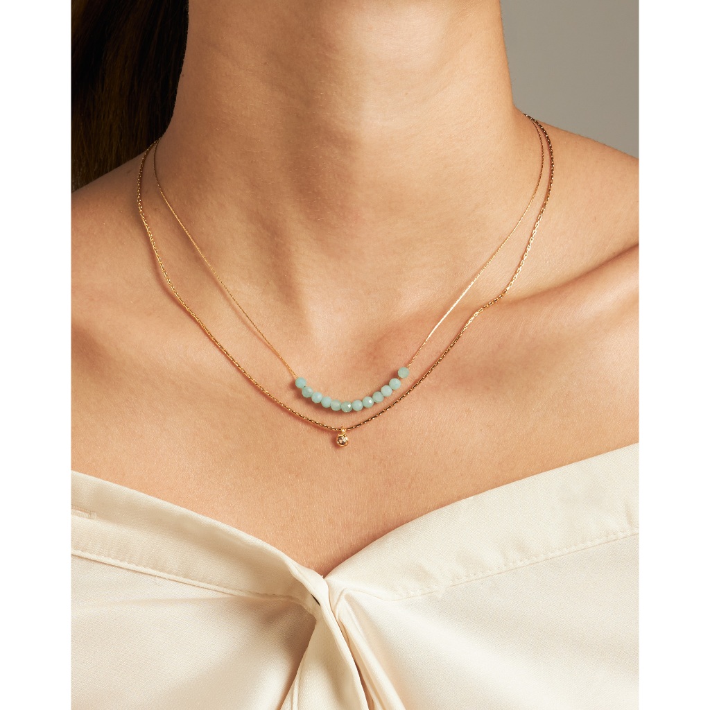 POWER STONE DOUBLE-LAYERED NECKLACE