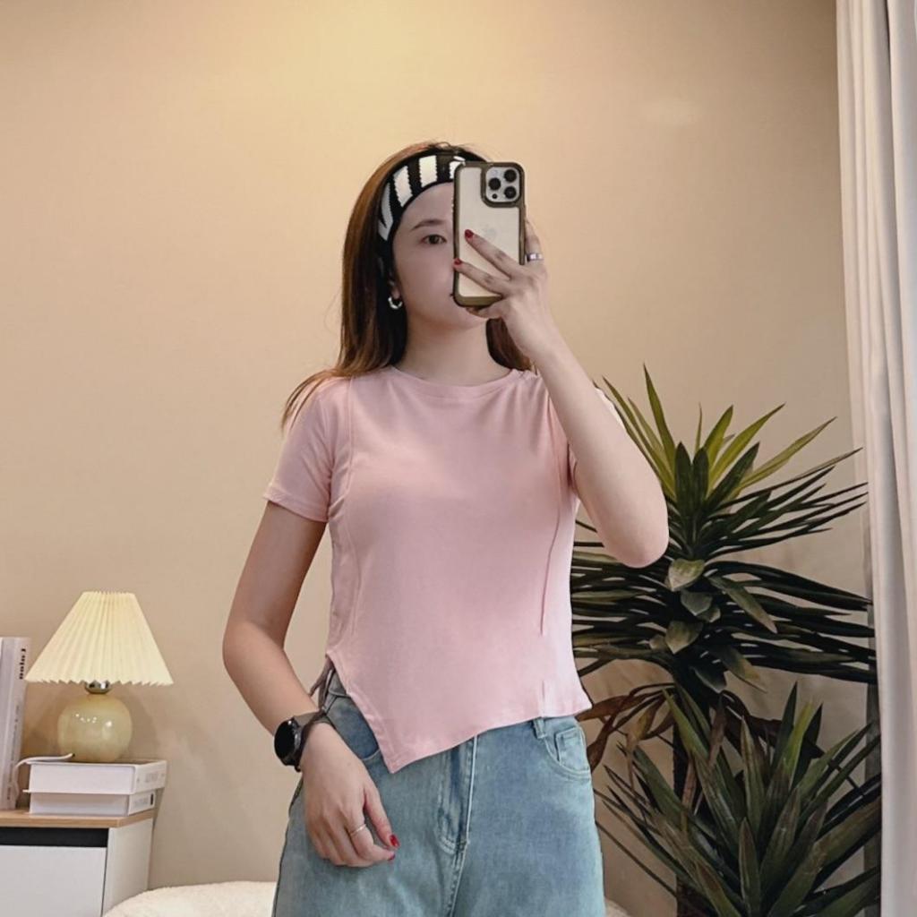 เสื้อยืดแขนสั้น อก 32-44“ ด้านข้างรูดปรับได้ ผ้าดี ไม่หนา ไม่บาง ใส่สบาย ( SN8836 )