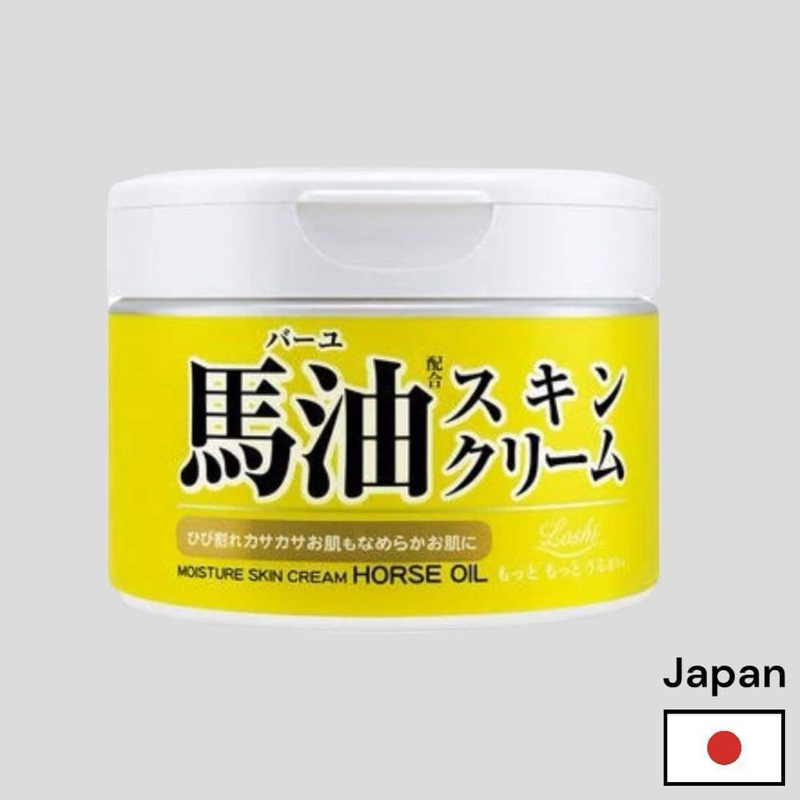 ของแท้ 100% จากประเทศญี่ปุ่น original product made in japan Loshi Horse Oil Moisture Skin Cream 220g