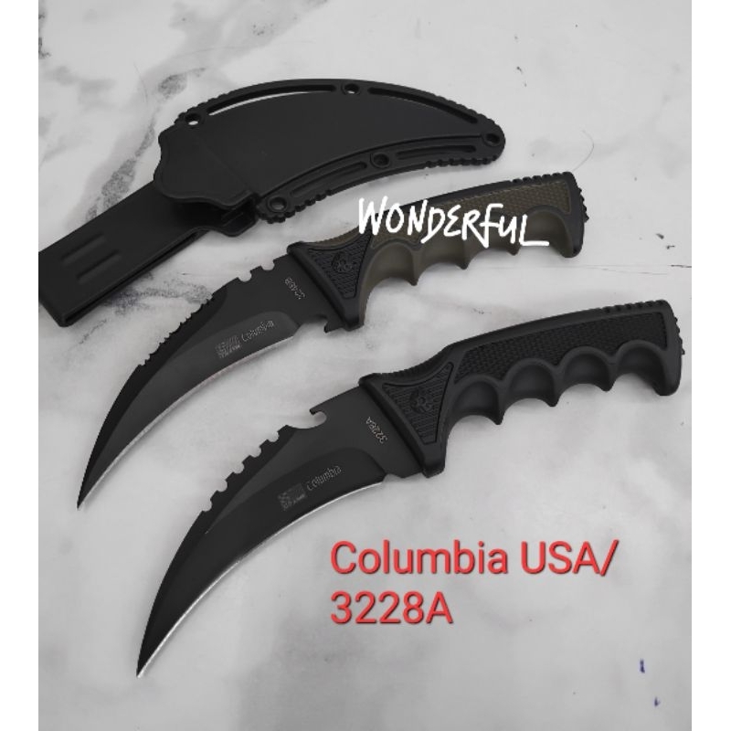 มีดอุปกรณ์เดินป่า มีดพกเดินป่า มีดใบตาย Columbia USA/3228A/3248B เหมาะกับการเดินป่าสินค้าพร้อมส่ง