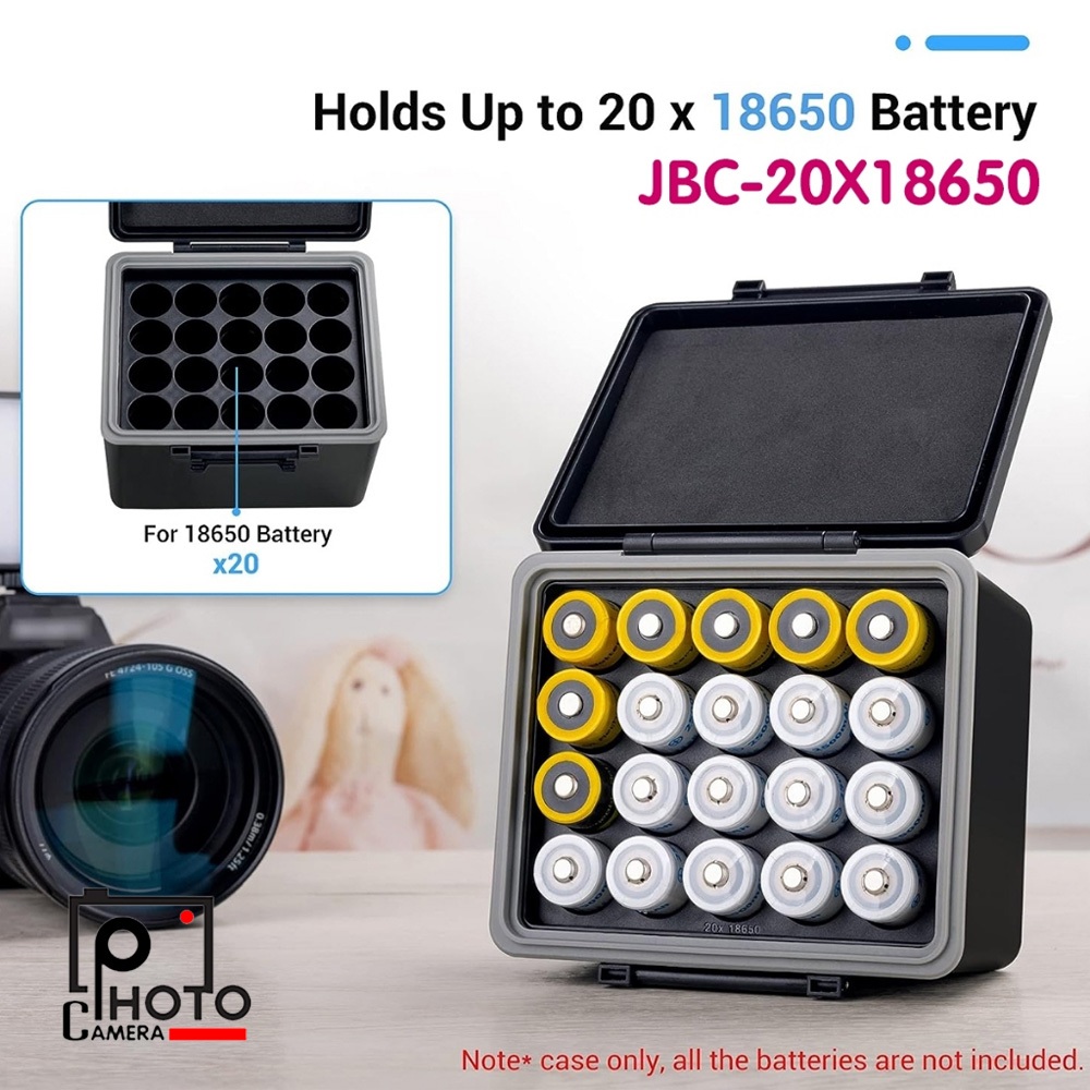 JJC JBC-28AA กล่องเก็บแบตเตอรี่ความจุสูง พร้อมเครื่องทดสอบพลังงานถ่าน AA x 28 ก้อน (กล่องใส่ถ่าน)