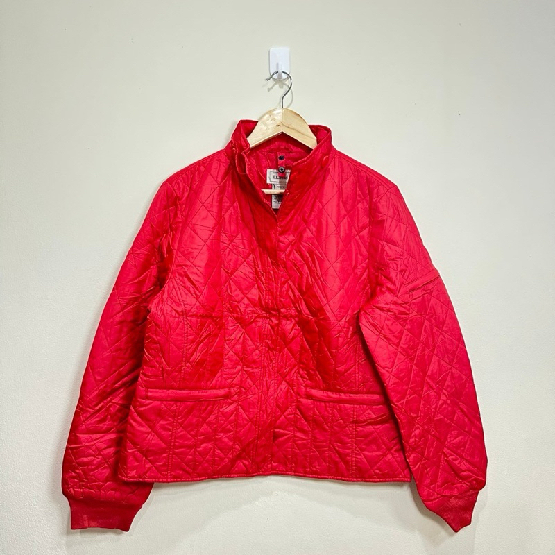 เสื้อกันหนาว เสื้อกันลม เสื้อแจ็คเก็ต llbean สีแดง