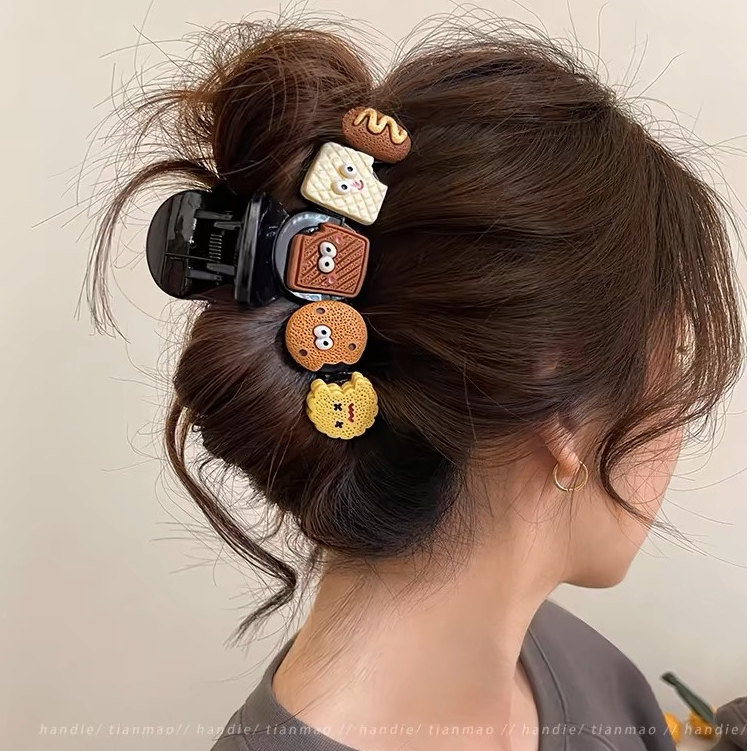 คลิปหนีบผมบิตกิส / Biscuit Hair Claw Clip / กิ๊บหนีบผม / Korean Hair Claw Clip /กิ๊บติดผมสไตล์เกาหลี