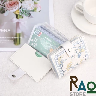 RAO Store พร้อมส่ง กระเป๋าใส่บัตร ลายดอกไม้ ที่เก็บบัตรต่างๆ มี20ซอง ใส่บัตรได้ 40ใบ ขนาดเล็กพกพาสะดวก