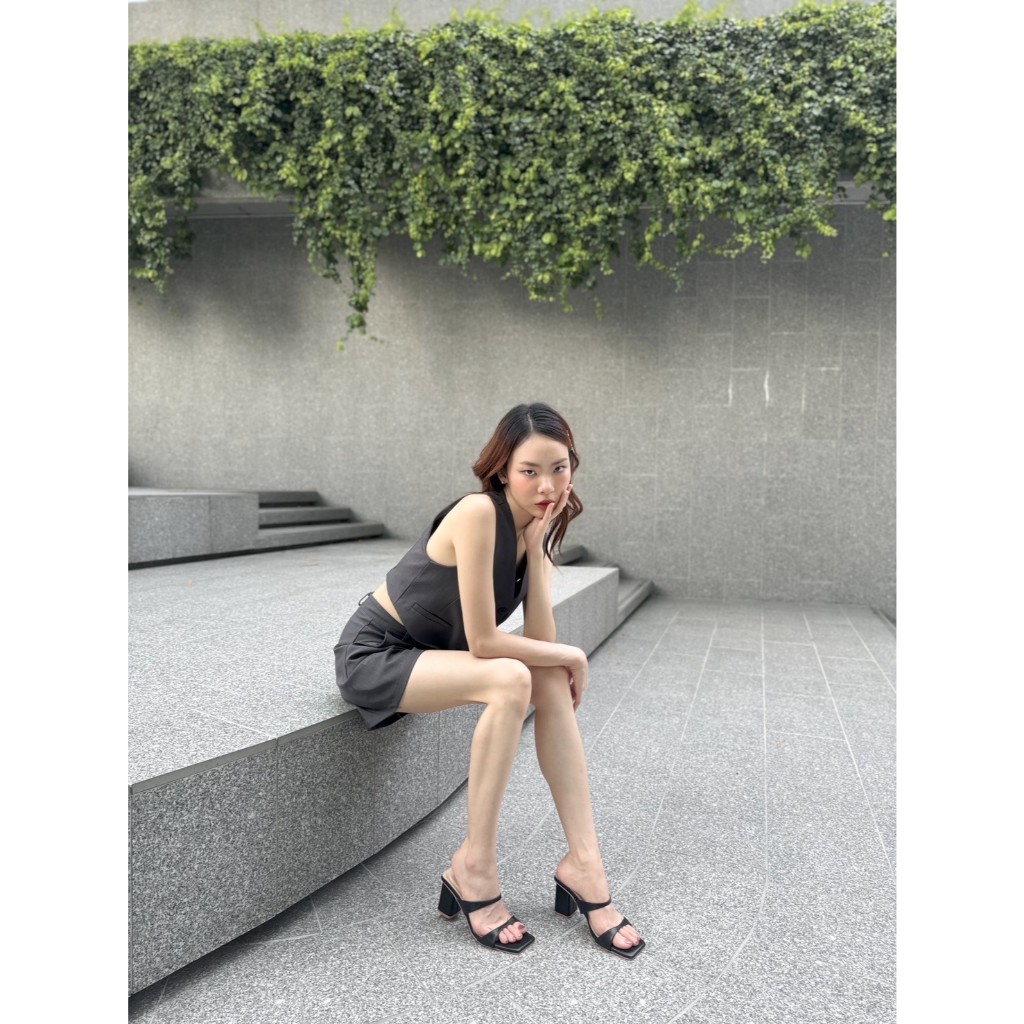 (รุ่น A8) - Wila shoes l🔥SHOPEE VDO ลด100฿🔥 รองเท้าส้นสูง3นิ้ว สายคาดเท้า2เส้นทรงเว้า ทรงสวยมาก กดสั่งได้เลยค่า